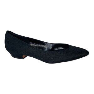 Newton Elkin Textured Black Paisley Pumps - Women's Shoes Size US 8 AA Heels